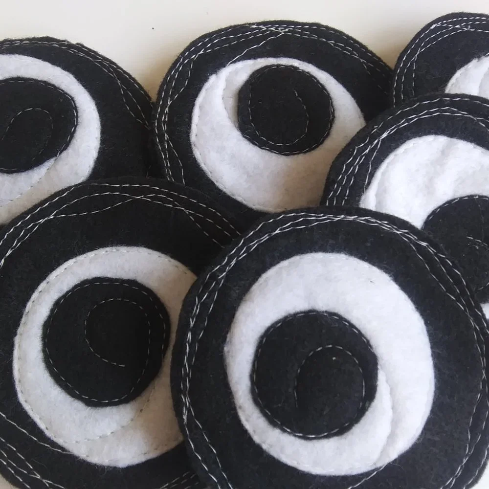 Handcrafted Freeform Stitched Felt Coaster Set #6. (Two Sets Available)